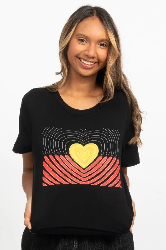 Proud Heart Flag Black Cotton Crew Neck Womens T-Shirt V-Neck T-Shirt Long Sleeve Cotton Proud Heart Flag Black Cotton Crew Neck Womens T-Shirt V-Neck T-Shirt Long Sleeve Cotton