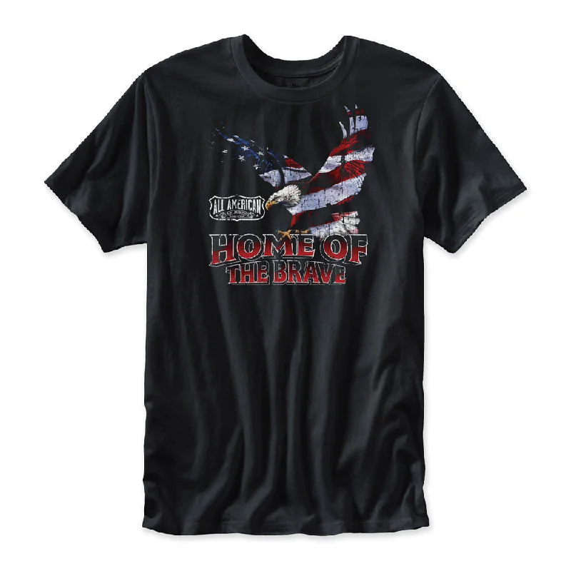 Home of the Brave Eagle Graphic T-Shirt Fitted T-Shirt Seamless Stretchy