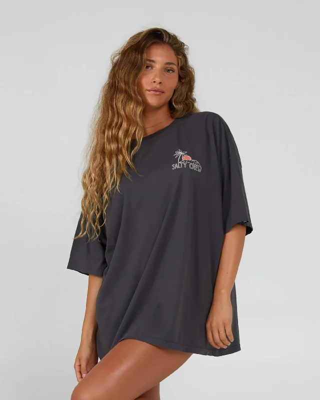 Joy Cover Up S/S Tee - Charcoal Fleece Nylon Spandex