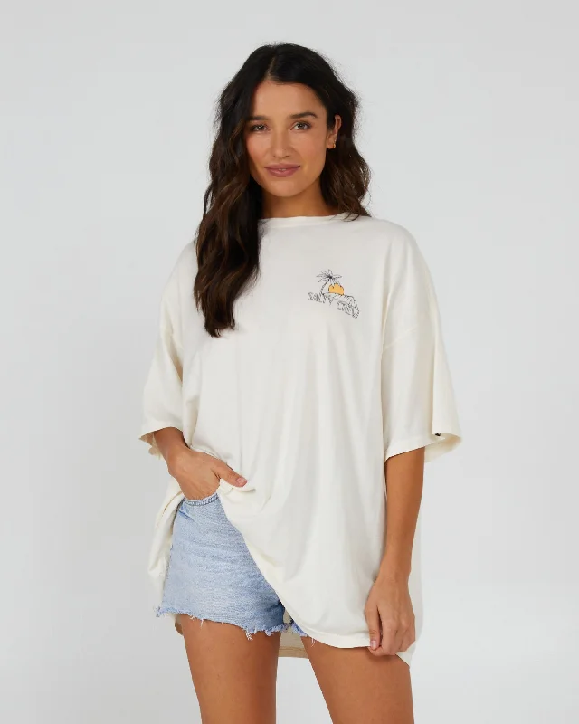 Joy Cover Up S/S Tee - Off White Front Pockets Side Pockets Patch Pockets
