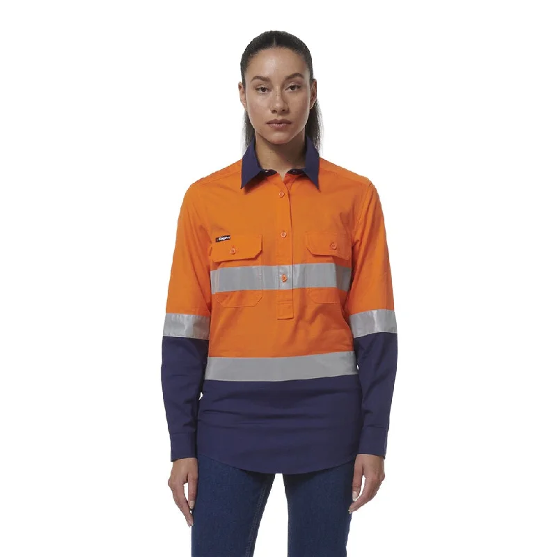 King Gee Women's Workcool Vented Closed Front Reflective Shirt (K44230) Wool Fabric Cashmere Fabric Tweed Fabric King Gee Women's Workcool Vented Closed Front Reflective Shirt (K44230) Wool Fabric Cashmere Fabric Tweed Fabric