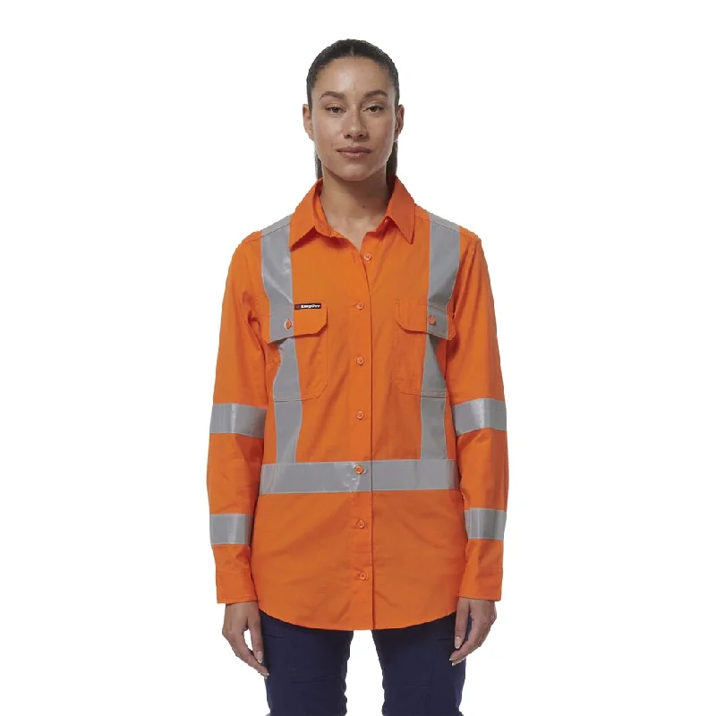 King Gee Women's Workcool Vented X Back Shirt (K44233) Cashmere Blend Cotton Blend Poly Blend King Gee Women's Workcool Vented X Back Shirt (K44233) Cashmere Blend Cotton Blend Poly Blend