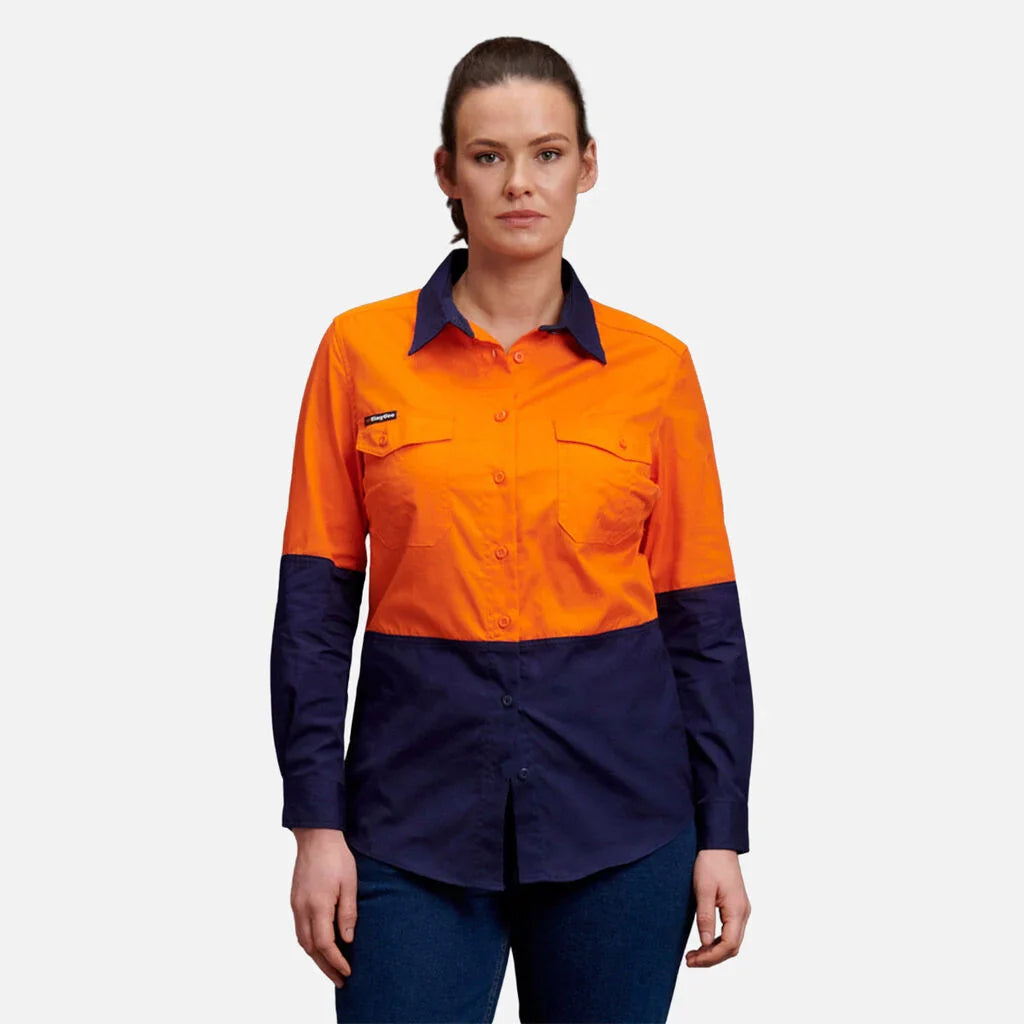King Gee Women's Workcool 2 Hi-Vis Lightweight Work Shirt (K44543) Chenille Blend Fleece Blend Nylon Blend King Gee Women's Workcool 2 Hi-Vis Lightweight Work Shirt (K44543) Chenille Blend Fleece Blend Nylon Blend