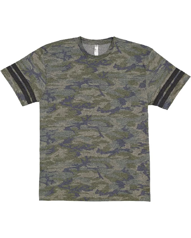 LAT Mens Football T-Shirt | Vn Camo/ Vn Smk Real Fur Shearling Chenille