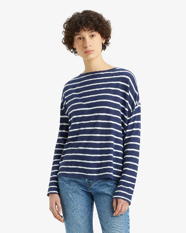 Levi's® Womens Margot Long Sleeve Tee - Saint Stripe Naval Academy Front Pockets Side Pockets Patch Pockets Levi's® Womens Margot Long Sleeve Tee - Saint Stripe Naval Academy Front Pockets Side Pockets Patch Pockets