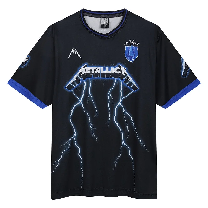 Metallica | Official Band Rock FC Football Shirt | Ride The Lightning Polka Dot Checkered Tartan Metallica | Official Band Rock FC Football Shirt | Ride The Lightning Polka Dot Checkered Tartan