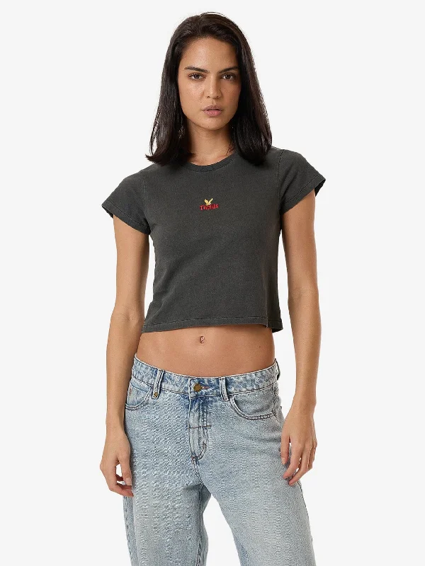 Never Stop Mini Tee - Merch Black Print Jacquard Patchwork