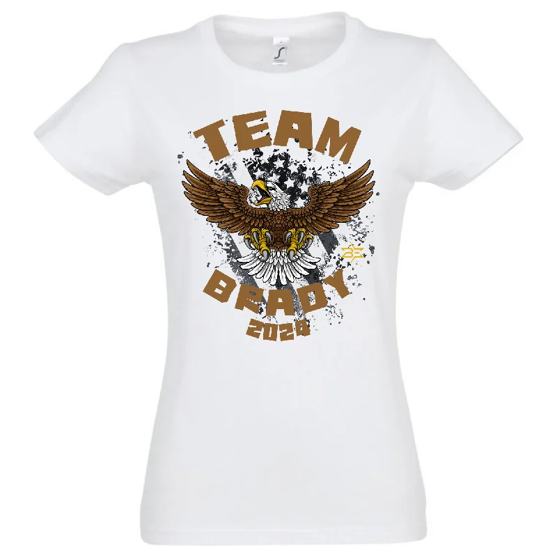 TEAM BRADY EAGLE DESIGN T-SHIRT FOR WOMEN Jersey Fabric Tulle Fabric Batik Fabric