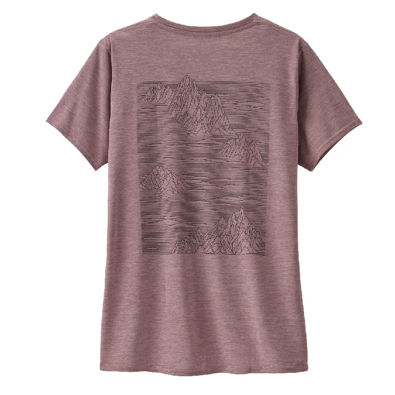 Patagonia Womens Cap Cool Daily Graphic Shirt Strataspire / Stormy Mauve X-Dye Collared Crew Neck Turtle Neck