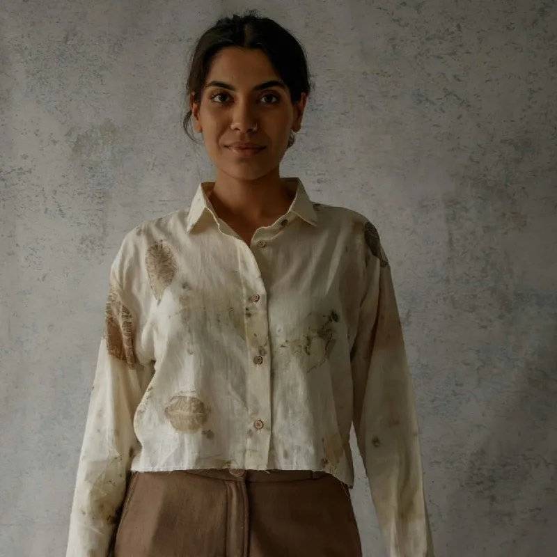 Perennial Autumn | Crop Shirt Notch Collar Peter Pan Collar Cowl Neck