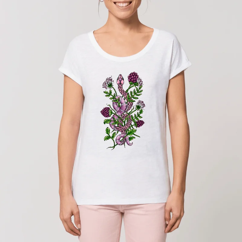 Pinky snake | ROUNDER - T-shirt Slub Femme Welt Pockets Slit Pockets