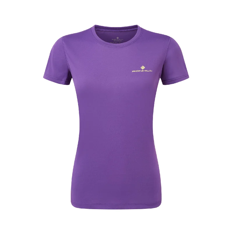 Ronhill | Women's Core S/S Tee - Regal/Purple Acid Hooded Caped Shawl Collar