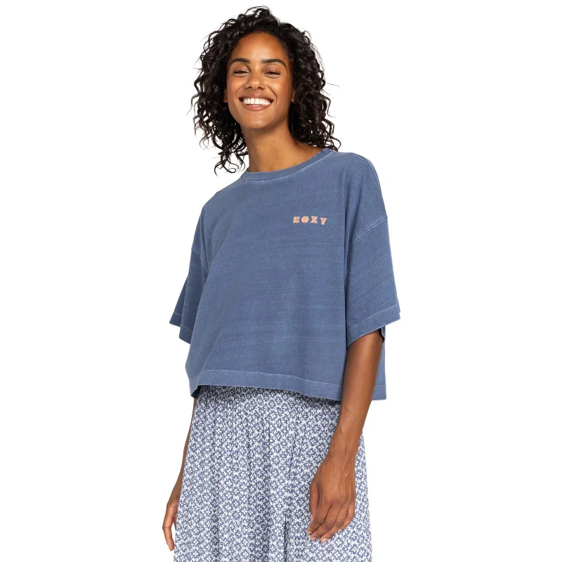 Roxy Womens Summer Flakes Short Sleeve T-Shirt Collared Crew Neck Turtle Neck