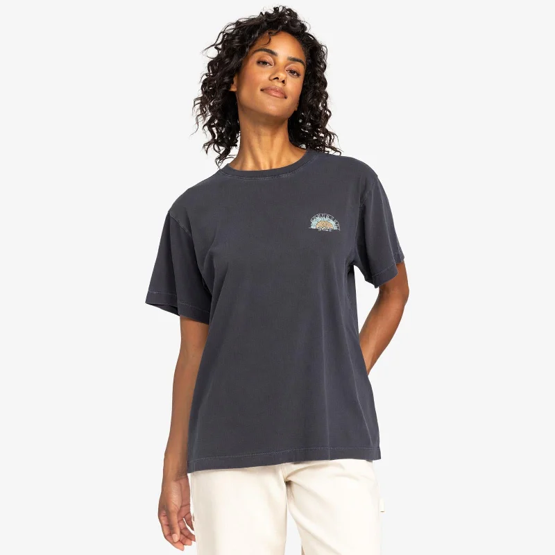 Roxy Womens To The Sun Short Sleeve T-Shirt Notch Collar Peter Pan Collar Cowl Neck