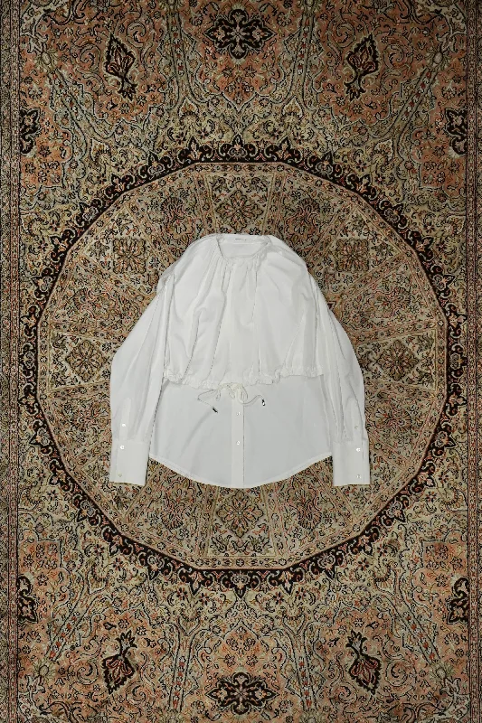BALLON-COLLAR SHIRT (WHITE) Collared Crew Neck Turtle Neck