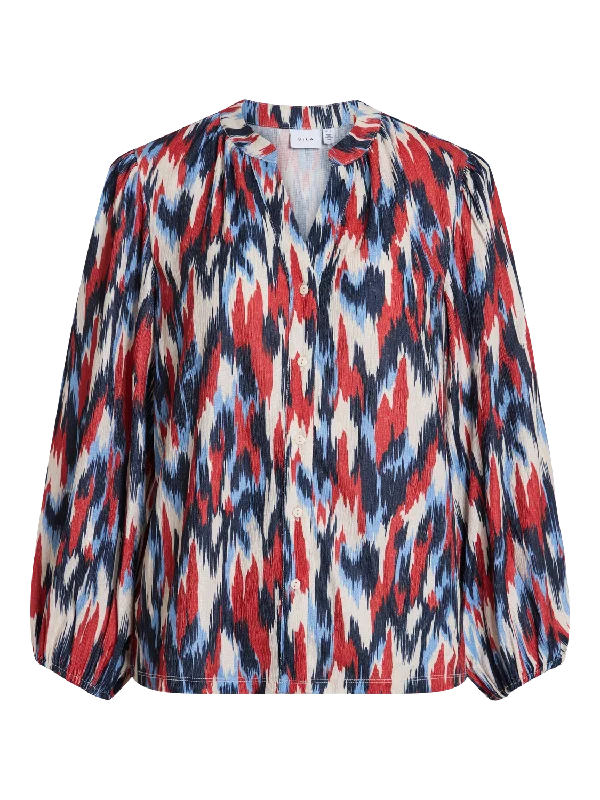 VILAYA Shirt - Aurora Red Mesh Canvas Denim