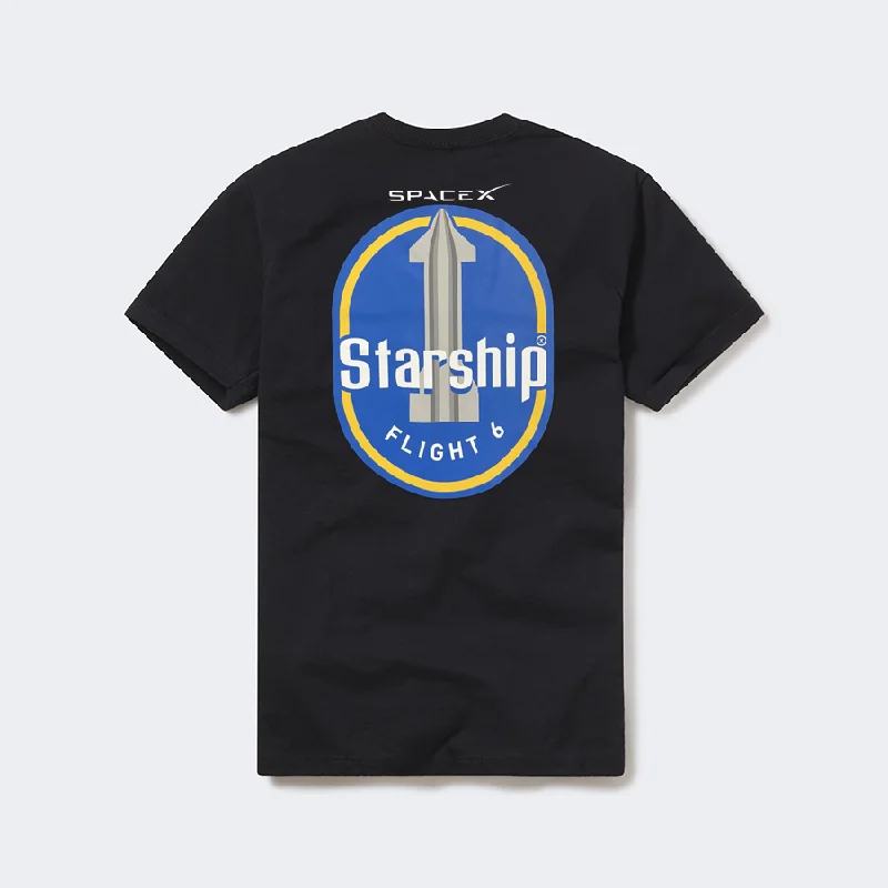 Unisex Starship Flight 6 T-Shirt Embroidered Appliqued Beaded