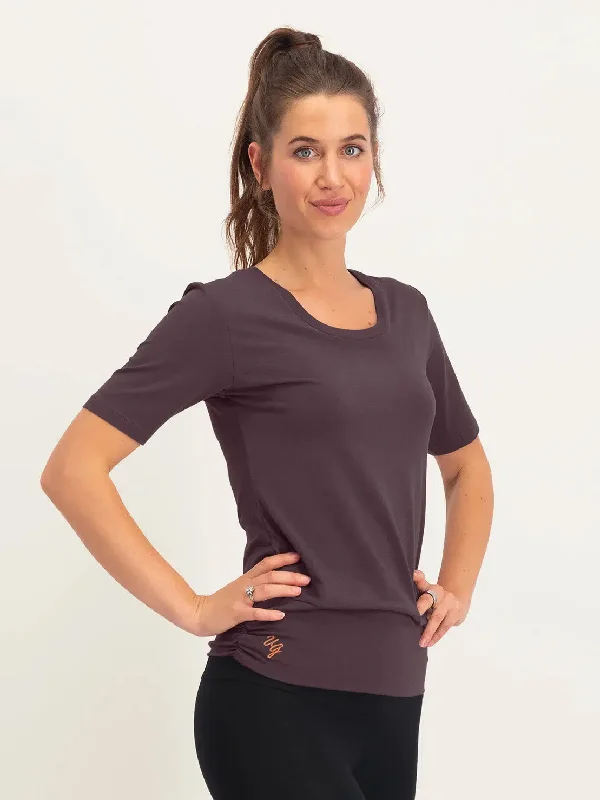Urban Goddess Kami Yoga Tee - Berry Sequined Glittery Shiny