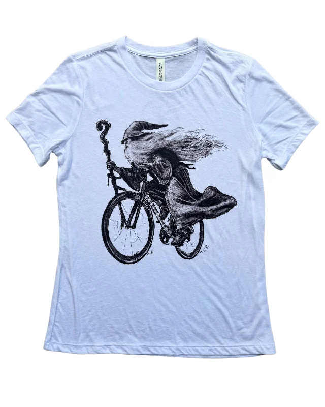 Wizard on a Bicycle Women's T-Shirt Chenille Blend Fleece Blend Nylon Blend