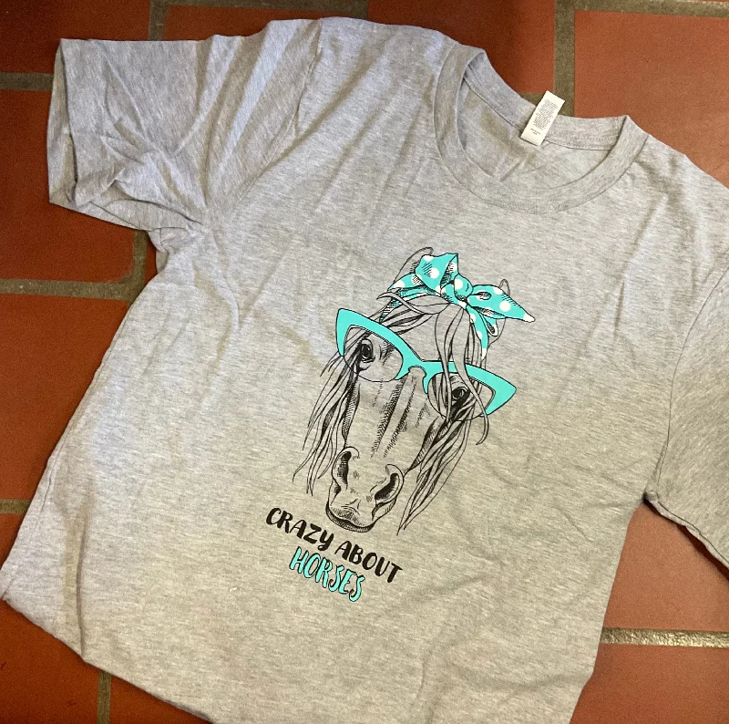 Crazy About Horses Tee Silk Blend Satin Velvet