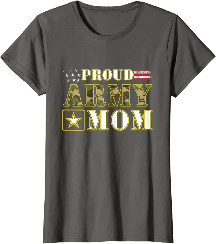 Womens Vintage tee For Proud Army Mom a Military Present For Mother T-Shirt Knit Fabric Woven Fabric Fleece Fabric