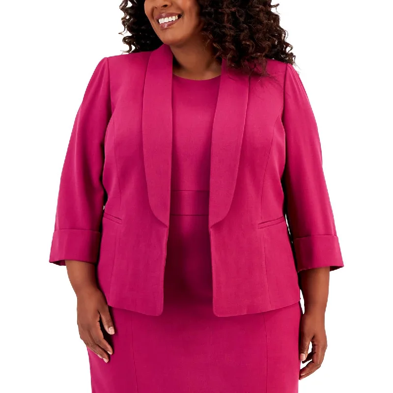 Kasper Womens Plus Suit Separate Business Open-Front Blazer Women's Professional Jacket Kasper Womens Plus Suit Separate Business Open-Front Blazer Women's Professional Jacket