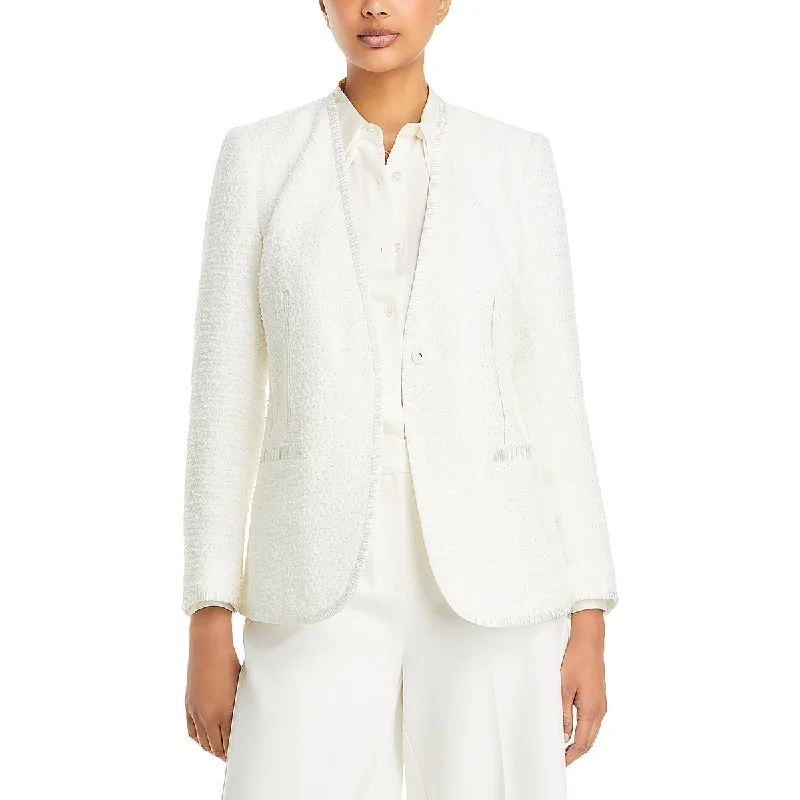 Kobi Halperin Womens Evangeline Tweed Special Occasion One-Button Blazer Women's Luxurious Jacket Kobi Halperin Womens Evangeline Tweed Special Occasion One-Button Blazer Women's Luxurious Jacket