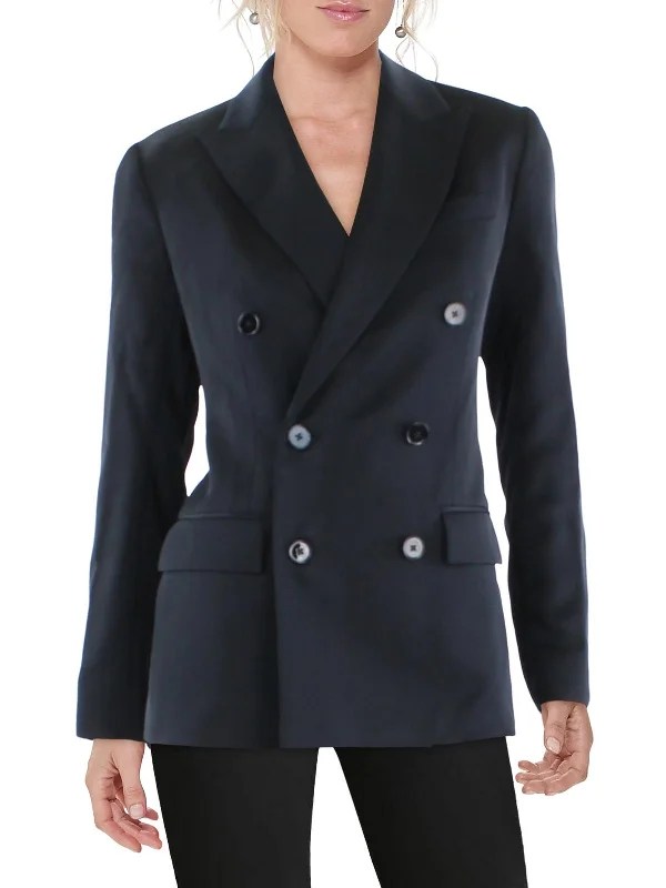 Womens Satin Business Double-Breasted Blazer Women's Premium Blazer