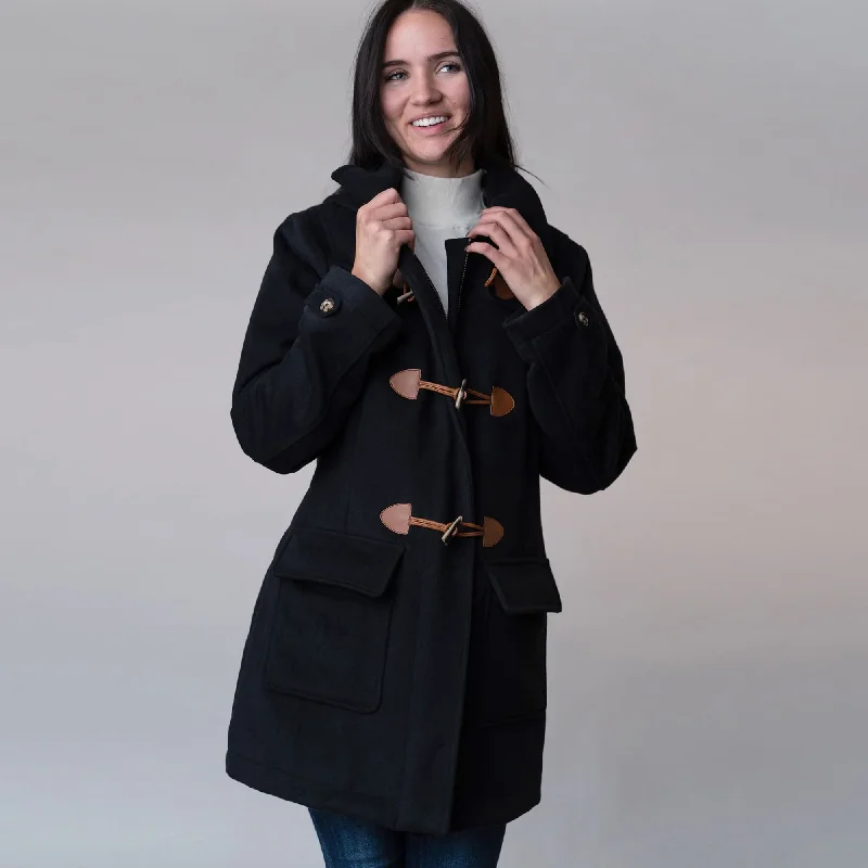 Toggle Duffle Coat empire Basque Peplum