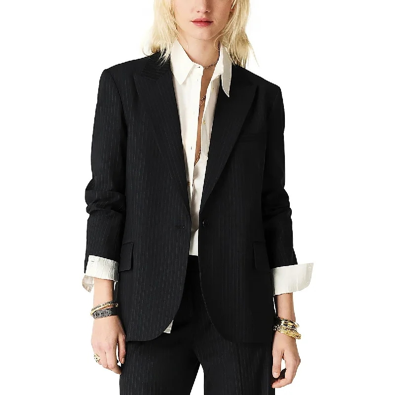 BA & SH Womens Payne Wool Blend Suit Separate One-Button Blazer Women's Trendy Jacket BA & SH Womens Payne Wool Blend Suit Separate One-Button Blazer Women's Trendy Jacket