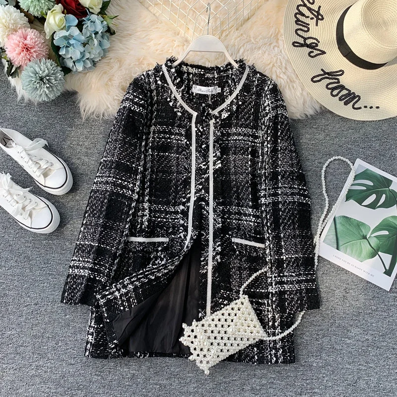 Coat female retro casual loose coarse wool long sleeve  1636 Vest Waistcoat Gilet