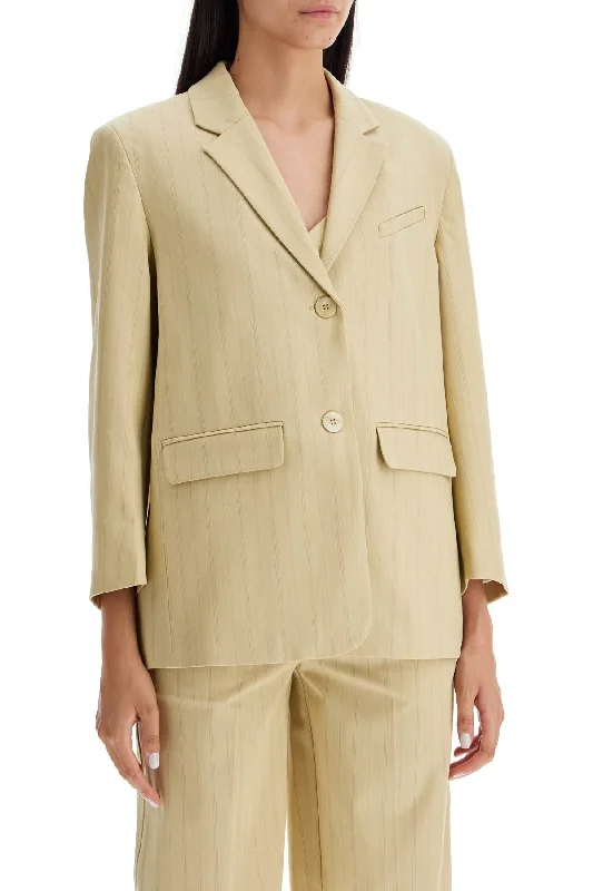 Ganni Striped Boxy Blazer Women's Pencil Blazer