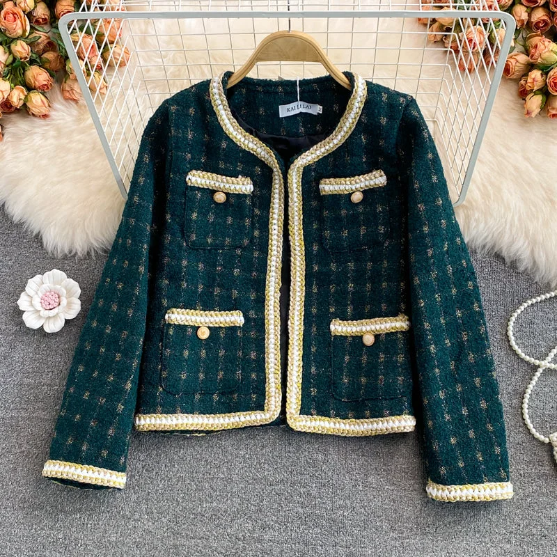 High end light luxury small fragrance celebrity tweed coat female 1660 Turtleneck Wrap Cape High end light luxury small fragrance celebrity tweed coat female 1660 Turtleneck Wrap Cape