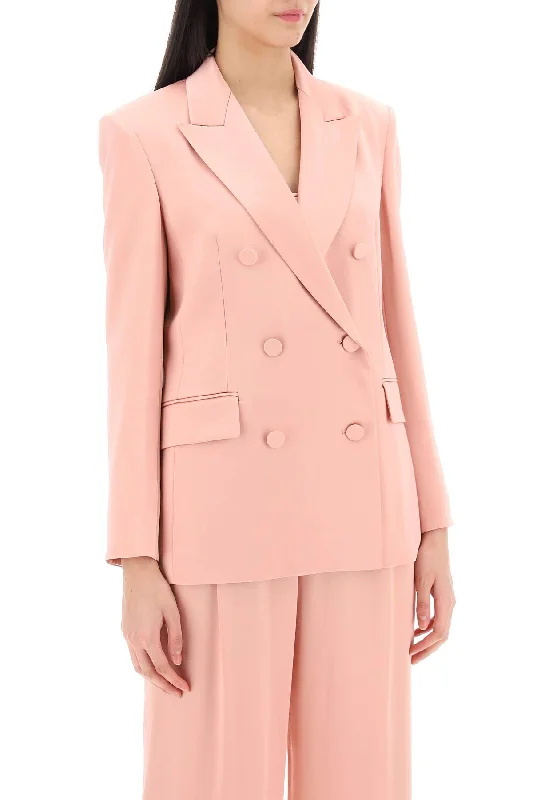 Max Mara Studio Teiera Satin Double-Breasted Blazer New Women's Blazer