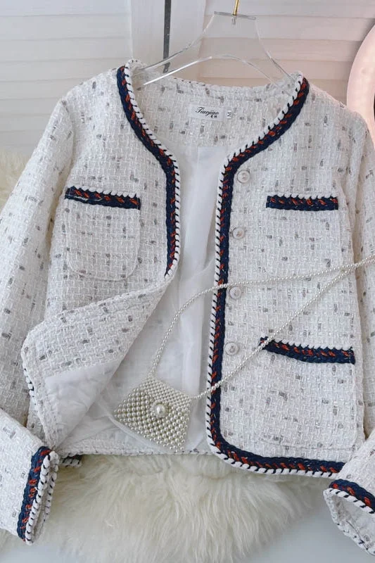 Plaid tweed coat for women in autumn and winter 1549 Quilted Jacket Anorak Windbreaker Plaid tweed coat for women in autumn and winter 1549 Quilted Jacket Anorak Windbreaker