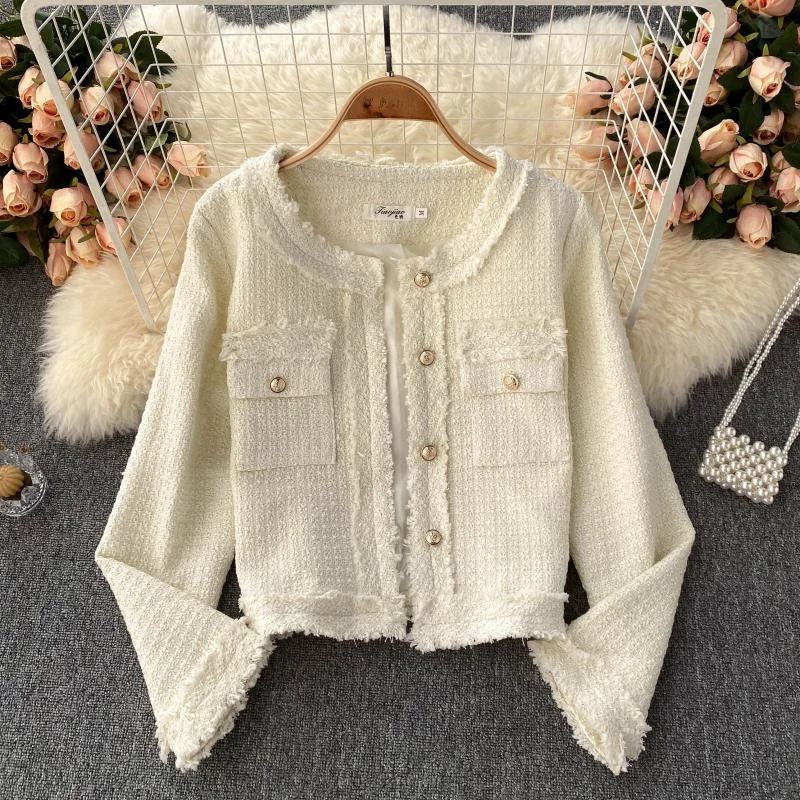 Plaid women's new autumn foreign style coat  1498 Knit Woven Fleece