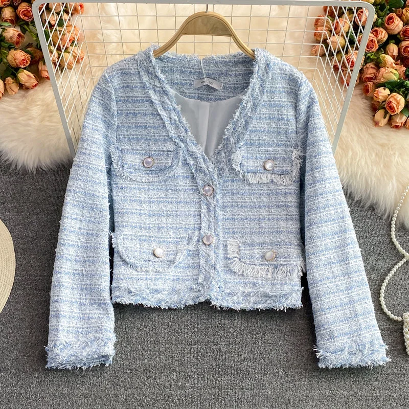 Temperament celebrity small fragrance tweed short coat female 1637 Cardigan Sweater Pullover Temperament celebrity small fragrance tweed short coat female 1637 Cardigan Sweater Pullover