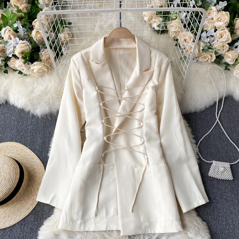 Women's suit coat women's commuter suit fashion  1537 Turtleneck Jacket Crew Neck Jacket V-Neck Jacket