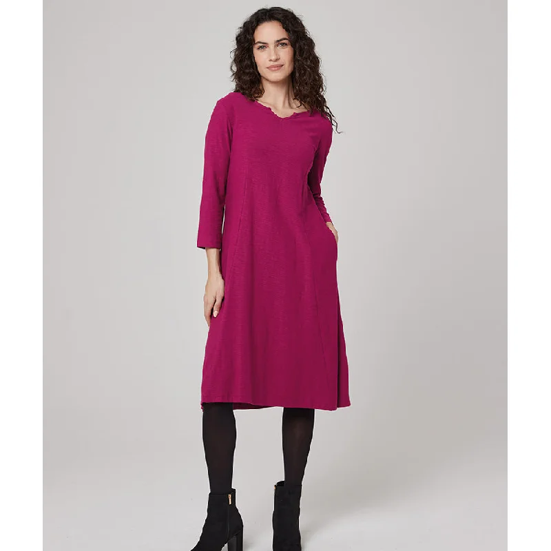 Organic Cotton Dress in Raspberry