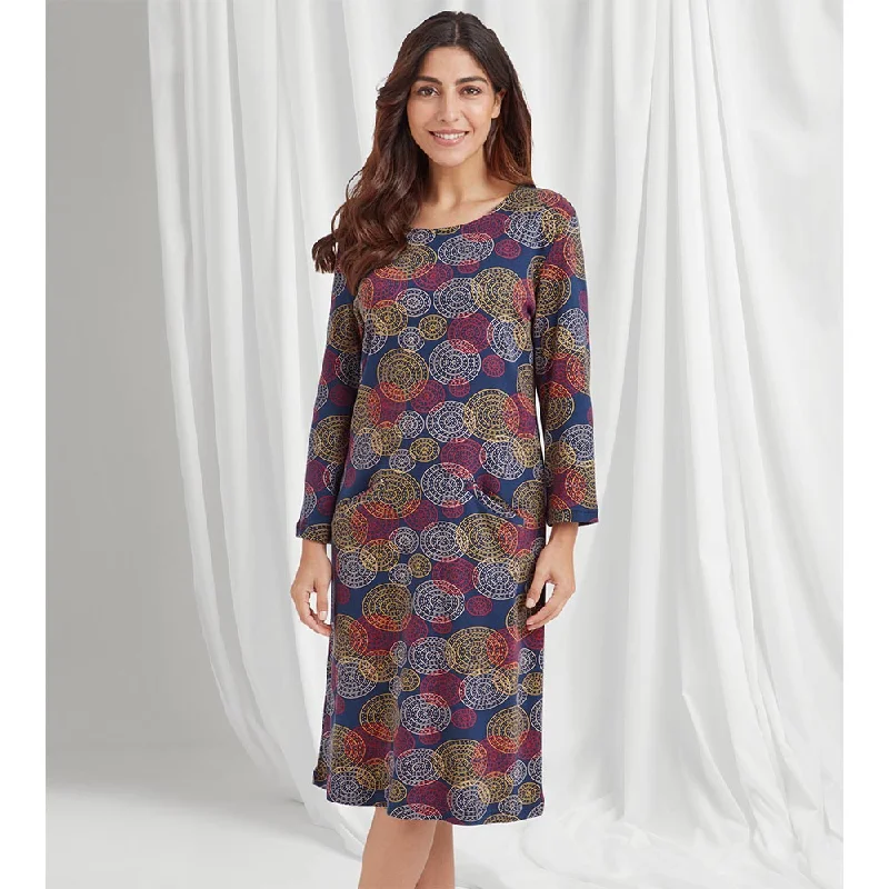 Stitch Circles Dress in Navy