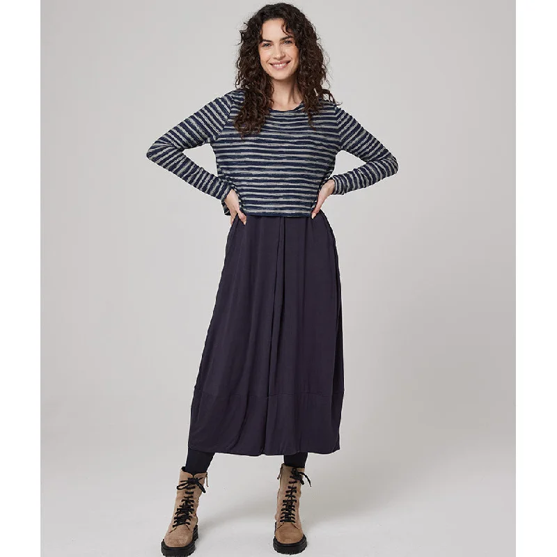 Silver & Navy Stripe Dress