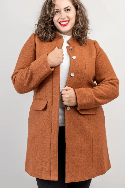 Boiled Wool Women's Coat - Verona (XS) Denim Leather Suede