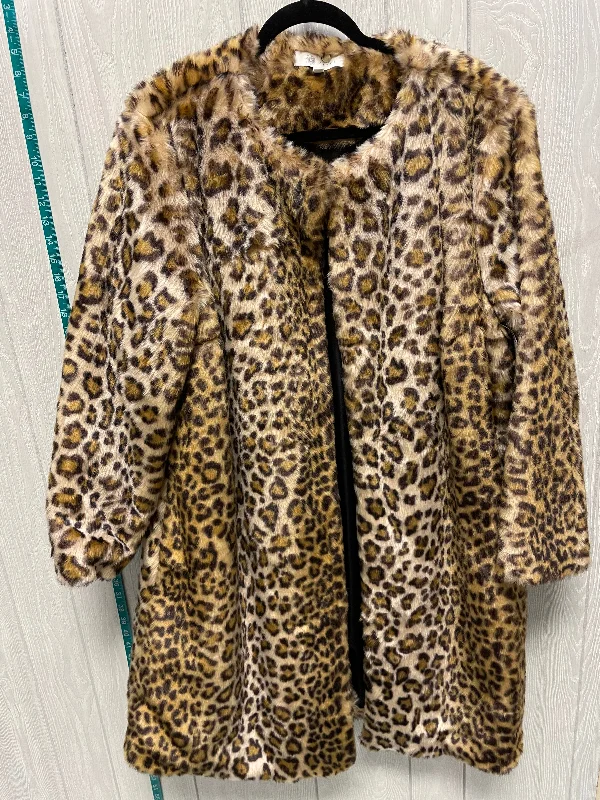 Coat Faux Fur & Sherpa By Fever In Animal Print, Size: 1x Boat Neck Jacket Square Neck Jacket One-Shoulder Jacket Coat Faux Fur & Sherpa By Fever In Animal Print, Size: 1x Boat Neck Jacket Square Neck Jacket One-Shoulder Jacket