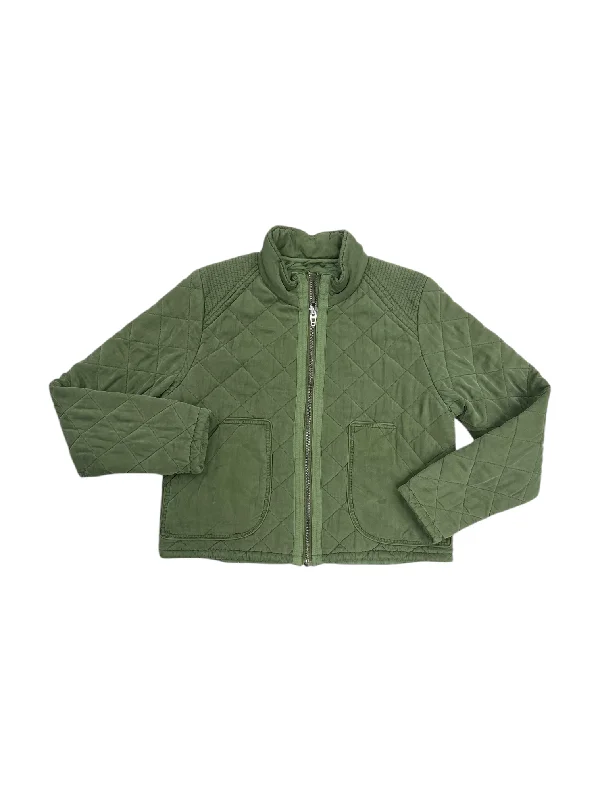 Coat Puffer & Quilted By Blanknyc In Green, Size: M Collared Crew Neck Turtle Neck
