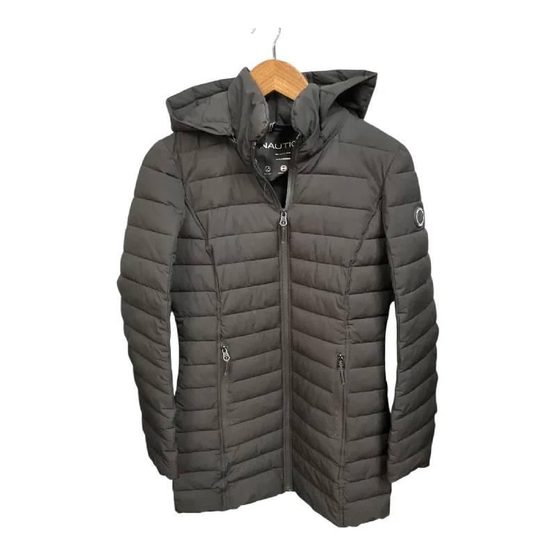Coat Puffer & Quilted By Nautica In Black, Size: S Striped Polka Dot Floral