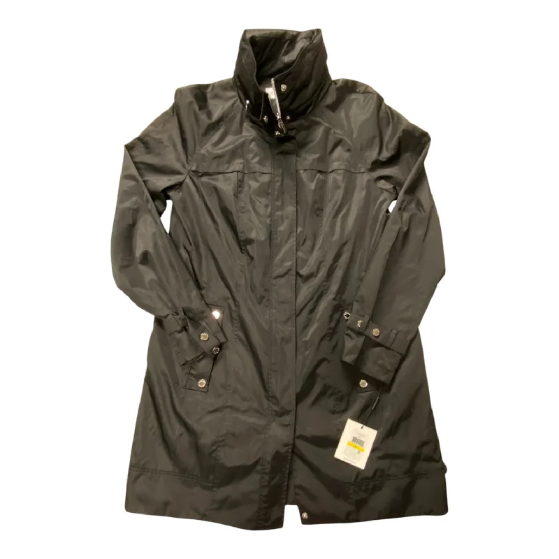 Coat Trench Coat By Calvin Klein In Black, Size: M Vest Waistcoat Gilet