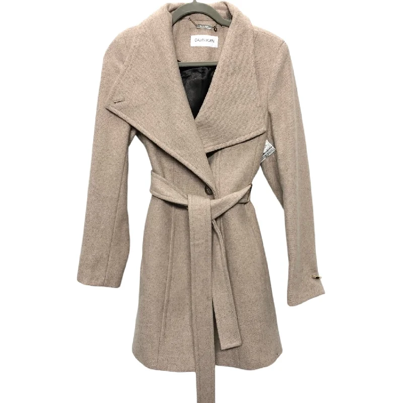 Coat Wool By Calvin Klein In Beige, Size: Xs Blouse Shirt Tunic
