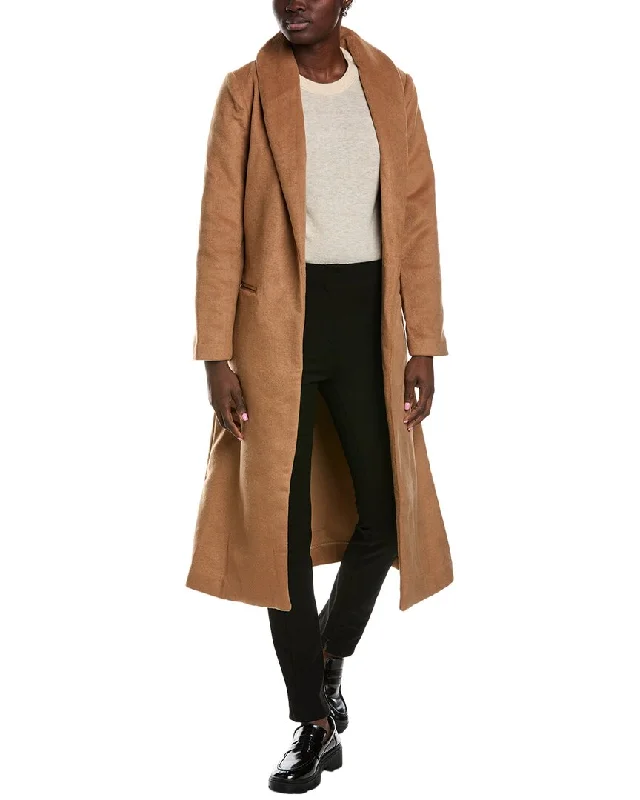 Femme Society Wool-Blend Coat Fitted Loose Oversized