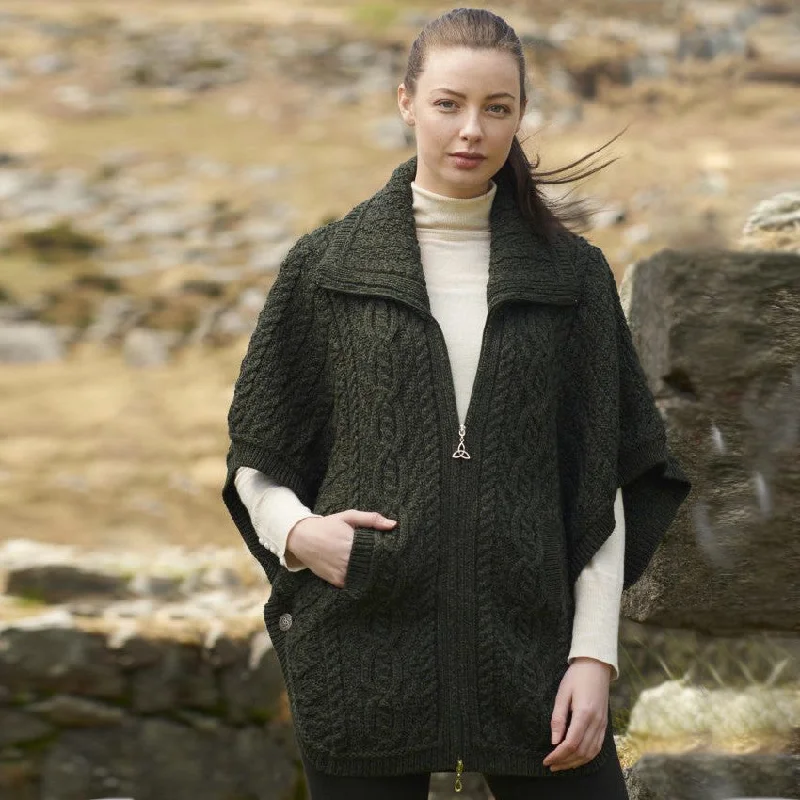 Innisfree Wool Coat Cape Coat Herringbone Coat Tweed Coat