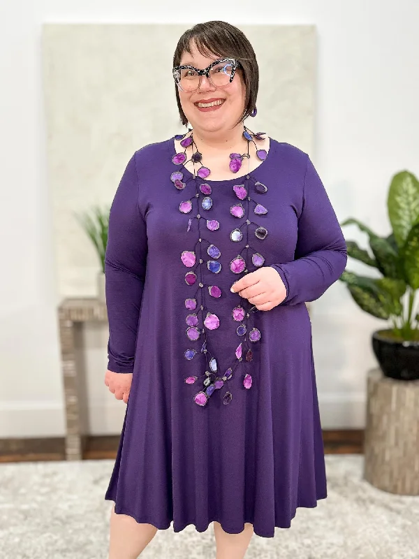 Danae Dress, Plum Tencel